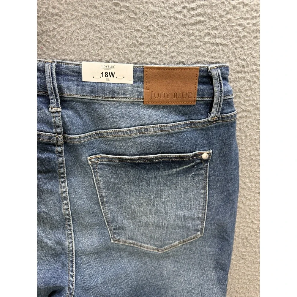 Judy Blue Jeans Womens 18W Blue High Waist Tummy Control Skinny Stretch Preppy - Picture 7 of 11